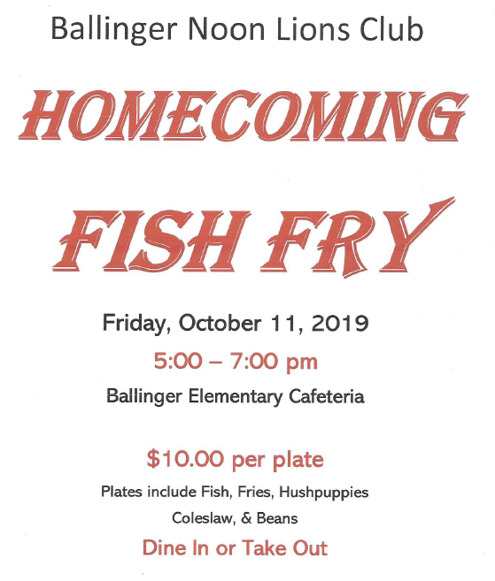 Lions Homecoming Fish Fry